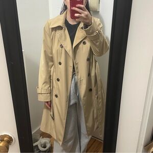 Calvin Klein Beige Double-Breasted Trench Coat